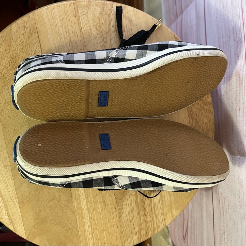 Kate Spade Keds Black White Canvas Sneakers Size 7 - Picture 6 of 9